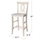 International Concepts Verona Bar Height Stool, 30" Seat Height, Unfinished S-1703 - alternate 7